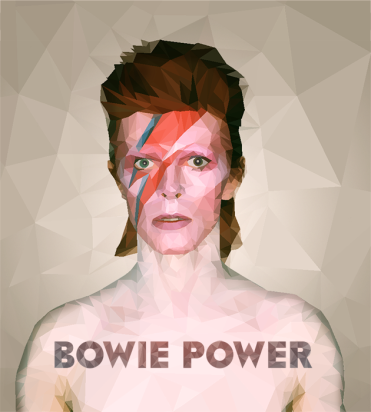 Bowie Power - Ilustración de estilo poligonal.