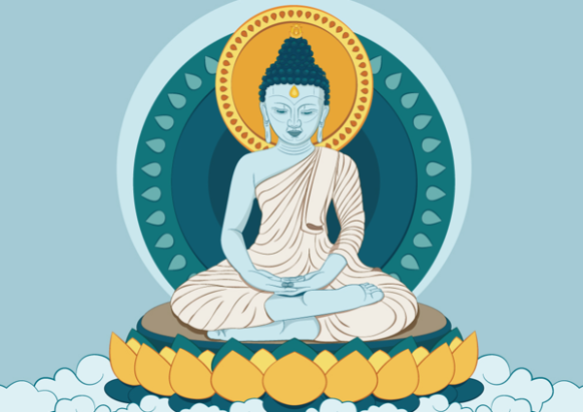 Ooommm – Illustración basada en una escultura budista.